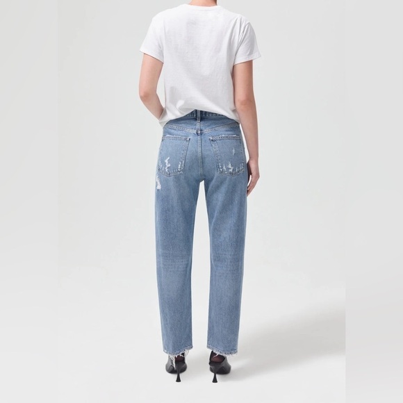 Agolde 90’s Mid Rise Loose Fit Straight Jeans in Fall Out 24 - Picture 2 of 14